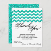 4x5 FLAT Vielen Dank Karte Aquamariner Glitzer Zic (Vorne/Hinten)