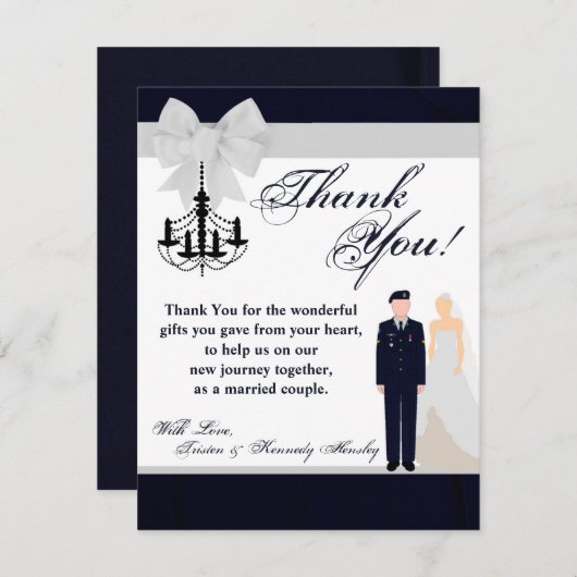 4x5 FLAT Vielen Dank Karte ARMY Uniform Blues Brid (Vorne/Hinten)