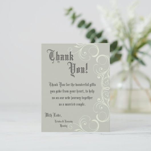 4x5 FLAT Vielen Dank Karte Black Krawatte Affair G (Stehend Vorderseite)