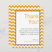 4x5 FLAT Vielen Dank Karte Gelb Grau Zickzack (Vorne/Hinten)