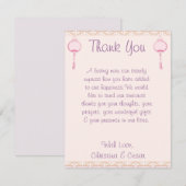 4x5 FLAT Vielen Dank Karte Lila rosa Laterne/Blume (Vorne/Hinten)