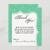 4x5 FLAT Vielen Dank Karte Minze weißen Damasklast (Vorne/Hinten)