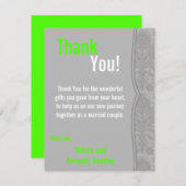 4x5 FLAT Vielen Dank Karte Moderne Grau Damasklast (Vorne/Hinten)