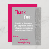 4x5 FLAT Vielen Dank Karte Moderne Grau Damasklast (Vorne/Hinten)