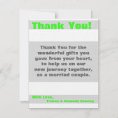 4x5 FLAT Vielen Dank Karte Moderne Neon Strip Gree (Vorderseite)