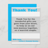 4x5 FLAT Vielen Dank Karte Moderne Neon Stripe Blu (Vorne/Hinten)