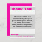 4x5 FLAT Vielen Dank Karte Moderne Neon Stripe Pin (Vorne/Hinten)