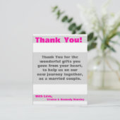 4x5 FLAT Vielen Dank Karte Moderne Neon Stripe Pin (Stehend Vorderseite)