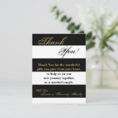 4x5 FLAT Vielen Dank Karte Moderne Streifen Schwar (Stehend Vorderseite)