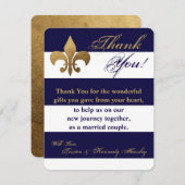 4x5 FLAT Vielen Dank Karte Moderne Strip Navy Whit (Vorne/Hinten)