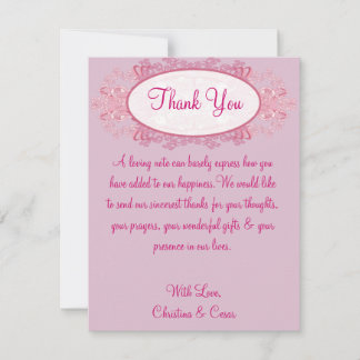 4x5 FLAT Vielen Dank Karte Rosa/Lila chinesische S