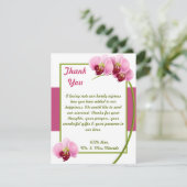 4x5 FLAT Vielen Dank Karte Rosa Orchid Long Steam  (Stehend Vorderseite)