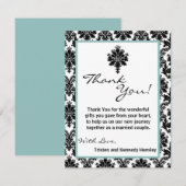 4x5 FLAT Vielen Dank Karte schwarze Damasklaste Sp (Vorne/Hinten)