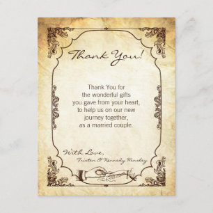4x5 FLAT Vielen Dank Karte Vintage Zeremonie Ring