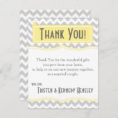 4x5 FLAT Vielen Dank Karte Zickzack Streifen Grau (Vorne/Hinten)