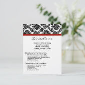 4x5 Richtungen Karte Schwarzer Damaske Roter Empfa (Stehend Vorderseite)