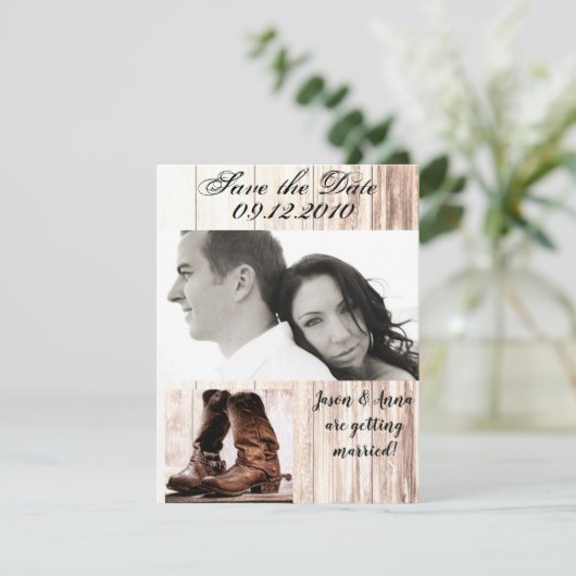 4x5 Save the Date Card Boost Country Rustic Wester Einladung (Stehend Vorderseite)