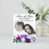 4x5 Save the Date Card Lavendel Hibisken auf "Whit Einladung (Stehend Vorderseite)
