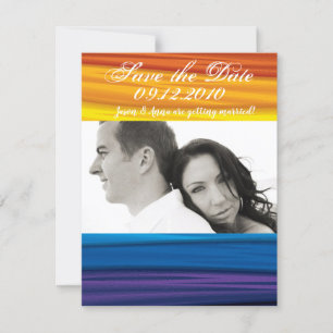 4x5 Save the Date Card lgbtq Regenbogenflagge lesb Einladung