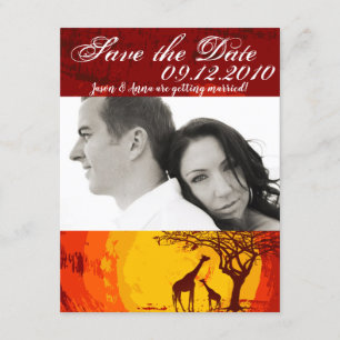 4x5 Save the Date Karte Afrikanische Safari Giraff