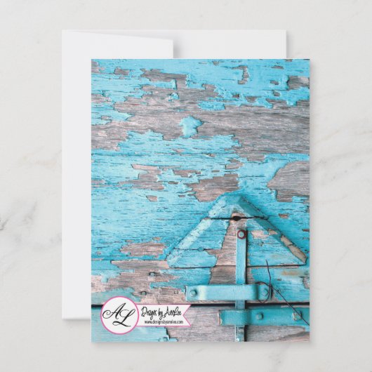 4x5 Save the Date Karte Blue Wood Stall Doot Boots (Rückseite)