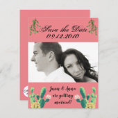4x5 Save the Date Karte Bohemisch Kaktus Sukkulent (Vorne/Hinten)