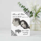 4x5 Save the Date Karte Boho Buffalo Tribal Muster (Stehend Vorderseite)
