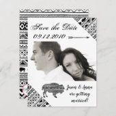 4x5 Save the Date Karte Boho Buffalo Tribal Muster (Vorne/Hinten)