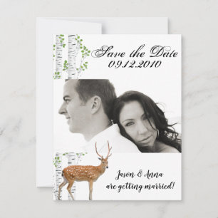 4x5 Save the Date Karte Hirsch Doe Woodland Buck L