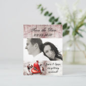 4x5 Save the Date Karte Land Holzschlüssel für mei (Stehend Vorderseite)