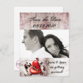 4x5 Save the Date Karte Land Holzschlüssel für mei (Vorne/Hinten)