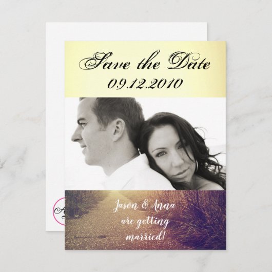 4x5-Save the Date-Karte - Sonnenaufgang - Pat Einladung (Vorne/Hinten)