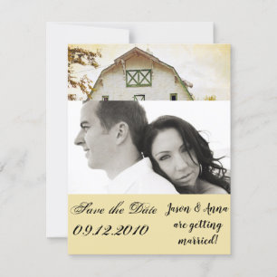 4x5 Save the Date Karte Sonnenuntergang Land Rusti