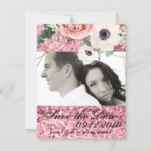 4x5 Save the Date Kartengeometrie-Garten-Rose Gold Einladung
