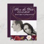 4x5 Save the Date Kartenplatine Lila Rose Gold Geo Einladung (Vorne/Hinten)