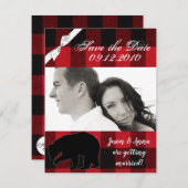 4x5 Save the Date Red Buffalo Kariert Bärenblau Einladung (Vorne/Hinten)