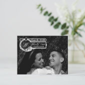 4x5 Typografie Save the Date Foto Ankündigung Postkarte (Stehend Vorderseite)