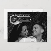 4x5 Typografie Save the Date Foto Ankündigung Postkarte (Vorne/Hinten)