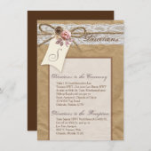 4x6 Directors Card Kraft Paper Lace Twine Bow Begleitkarte (Vorne/Hinten)