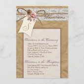 4x6 Directors Card Kraft Paper Lace Twine Bow Begleitkarte