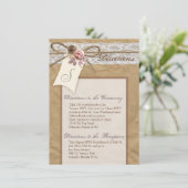 4x6 Directors Card Kraft Paper Lace Twine Bow Begleitkarte (Stehend Vorderseite)