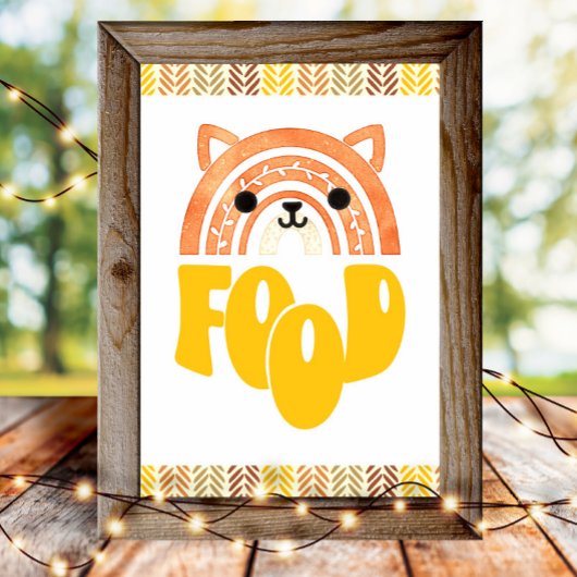 4x6 Lebensmittelstation Boho Woodland Fox Geburtst Poster