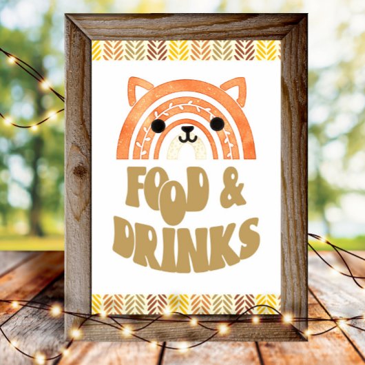 4x6 Nahrungsmittel und Getränke Boho Woodland Fox  Poster