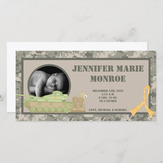 4x8 ARMY ACU Camoflauge Foto Geburtsankündigung Ankündigung (Vorne/Hinten)