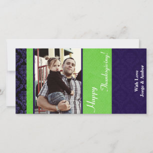 4x8 Blue and Green Folies Erntedank Card Feiertagskarte