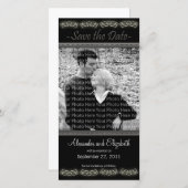 4x8" Elegantes Schwarzes Ankündigung Datum freihal (Vorne/Hinten)