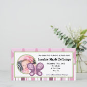 4x8 Foto Geburtsankündigung Sugum Plum Butterfly Ankündigung (Stehend Vorderseite)