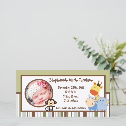 4x8 Foto Geburtshaus Ankündigung Jungle Play (Stehend Vorderseite)