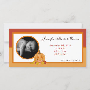 4x8 Herbstuntergang Pumpkin Foto Geburtsankündigun Ankündigung