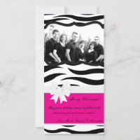 4x8 Hot Pink Black Zebra Prin FOTO Weihnachtskarte